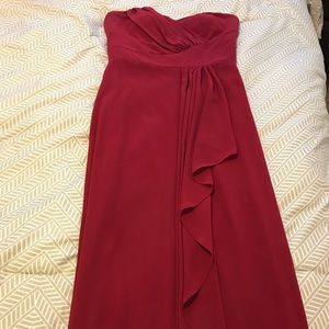 Red full length dress